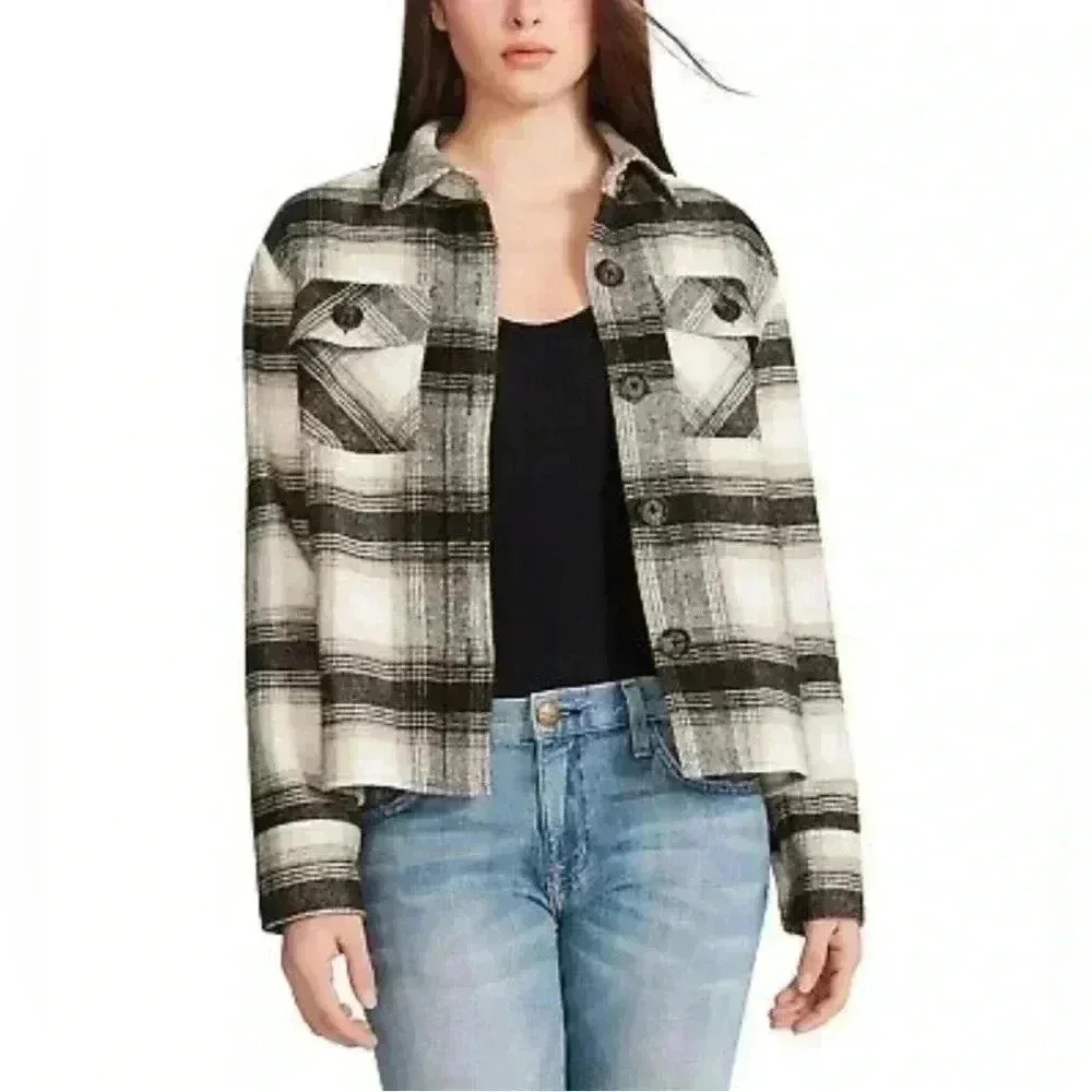 BB Dakota by Steve Madden Ladies Boxy Plaid Shacket Jacket Flannel NWOT Small